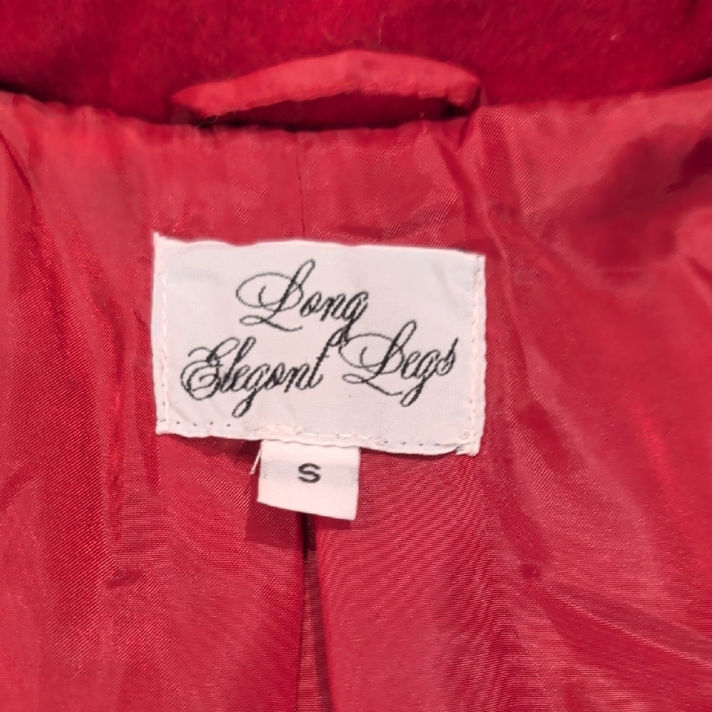 Women's Raspberry Colored Double-Breasted Coat - image 8